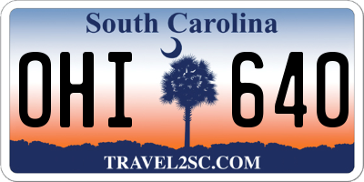 SC license plate OHI640