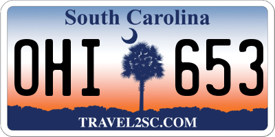 SC license plate OHI653