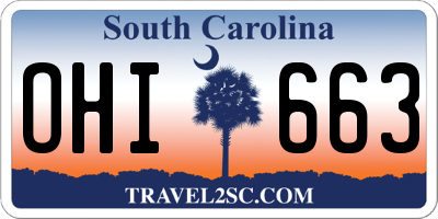 SC license plate OHI663