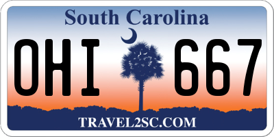 SC license plate OHI667