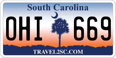 SC license plate OHI669