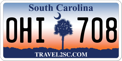 SC license plate OHI708