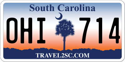 SC license plate OHI714