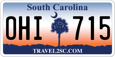 SC license plate OHI715