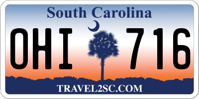 SC license plate OHI716