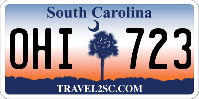 SC license plate OHI723