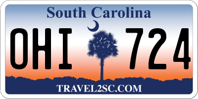 SC license plate OHI724