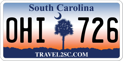 SC license plate OHI726