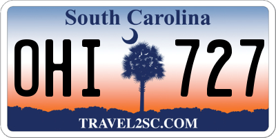 SC license plate OHI727