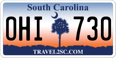 SC license plate OHI730