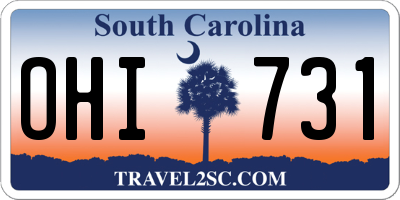 SC license plate OHI731