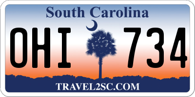 SC license plate OHI734