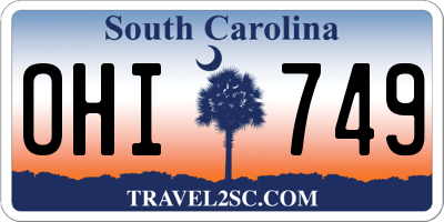 SC license plate OHI749