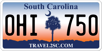 SC license plate OHI750