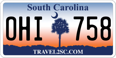 SC license plate OHI758