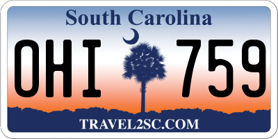 SC license plate OHI759