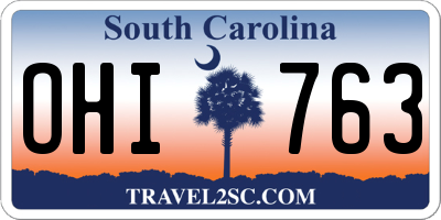 SC license plate OHI763