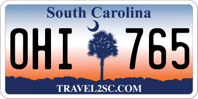 SC license plate OHI765