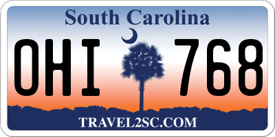 SC license plate OHI768