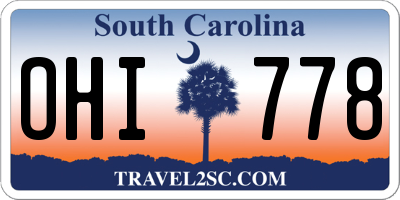 SC license plate OHI778