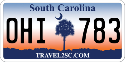 SC license plate OHI783