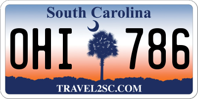 SC license plate OHI786