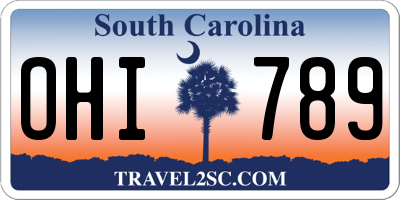 SC license plate OHI789