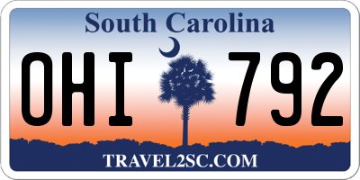 SC license plate OHI792