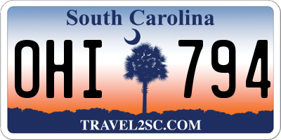 SC license plate OHI794
