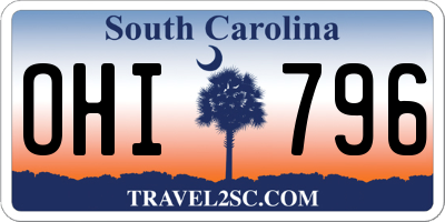 SC license plate OHI796