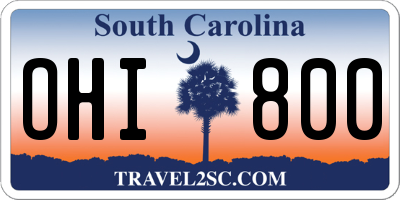 SC license plate OHI800