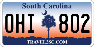 SC license plate OHI802