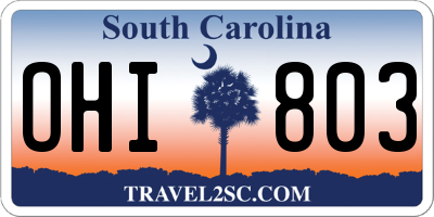 SC license plate OHI803
