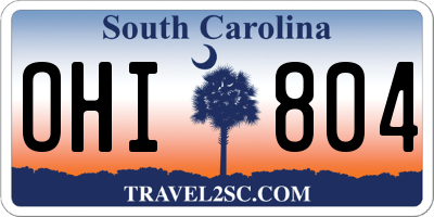 SC license plate OHI804