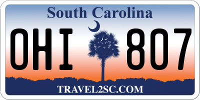 SC license plate OHI807
