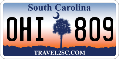 SC license plate OHI809