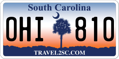SC license plate OHI810