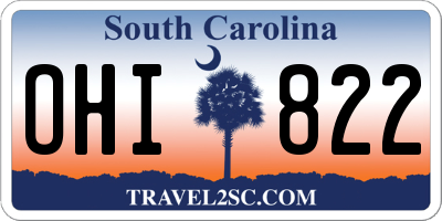 SC license plate OHI822