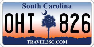SC license plate OHI826