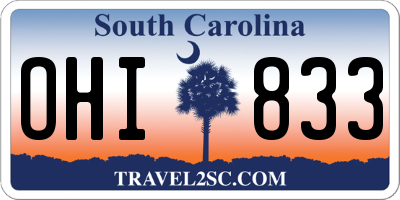 SC license plate OHI833