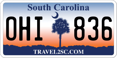SC license plate OHI836