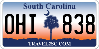 SC license plate OHI838
