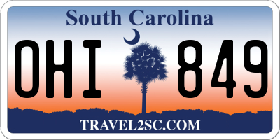 SC license plate OHI849