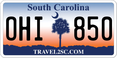 SC license plate OHI850