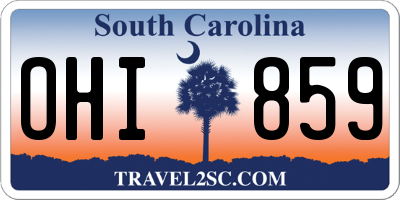 SC license plate OHI859