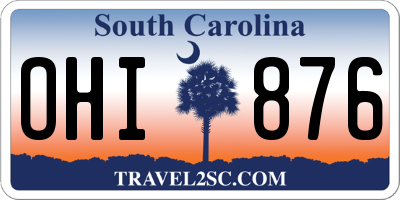 SC license plate OHI876