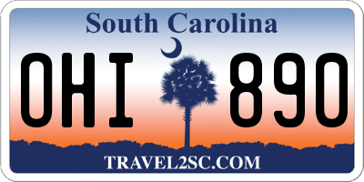 SC license plate OHI890