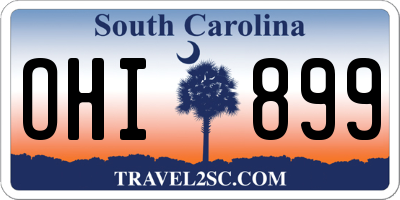 SC license plate OHI899