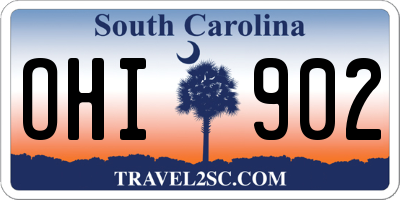 SC license plate OHI902