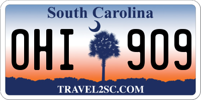 SC license plate OHI909